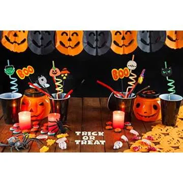 Halloween Straws 24pcs Party Decorations Supplies