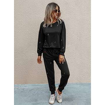 PRETTYGARDEN Women's Tie Dye Two Piece Pajamas Set - Casual Long Sleeve Sweatshirt with Long Pants L...