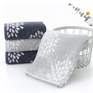 Pidada Hand Towels Set of 2 Elegant Floral Design White