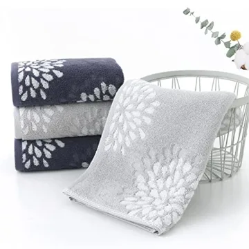 Pidada Hand Towels Set of 2 Elegant Floral Design White