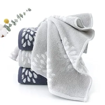 Pidada Hand Towels Set of 2 Elegant Floral Design White