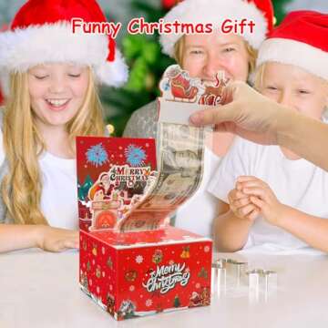Christmas Money Holders for Cash, Christmas Money Box for Cash Gift Pull, Surprise Christmas Money C...