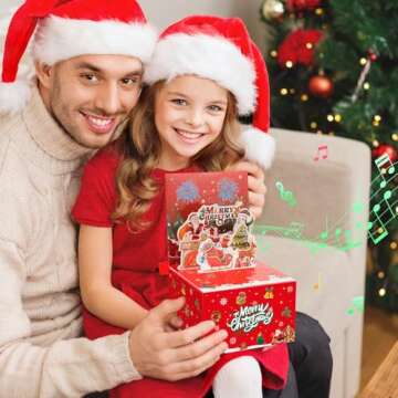 Unique Christmas Money Gift Box with Music and Light