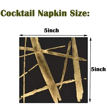 Elegant Gold Foil 80 Count Party Napkins for all Events