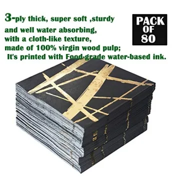 Elegant Gold Foil 80 Count Party Napkins for all Events