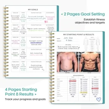 Fitness Workout Journal for Women & Men, A5(5.5" x 8.2") Workout Log Book Planner for Tracking, Progress, and Achieving Your Wellness Goals-Blue