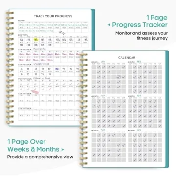 Fitness Workout Journal for Women & Men, A5(5.5" x 8.2") Workout Log Book Planner for Tracking, Progress, and Achieving Your Wellness Goals-Blue