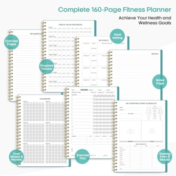 Fitness Workout Journal for Women & Men, A5(5.5" x 8.2") Workout Log Book Planner for Tracking, Progress, and Achieving Your Wellness Goals-Blue