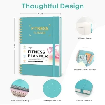 Fitness Workout Journal for Women & Men, A5(5.5" x 8.2") Workout Log Book Planner for Tracking, Progress, and Achieving Your Wellness Goals-Blue