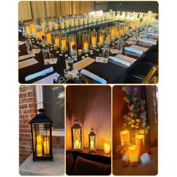 Enido 24 Pc Flameless LED Candles with Remote & Timer, Outdoor Waterproof, Flickering Electric Warm ...