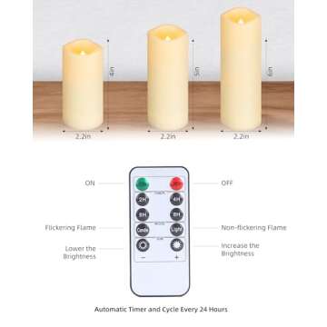 Enido 24 Pc LED Flameless Candles with Remote and Timer