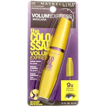 Maybelline New York Volum' Express Colossal Washable Mascara, Glam Brown [232] 0.31 oz