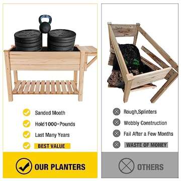 Aivituvin Elevated Plant Boxes with Storage for Outdoor Gardening