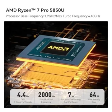 TRIGKEY Mini PC Ryzen 7 5850U High-Performance Desktop