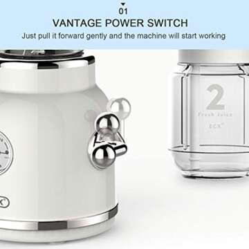 ECX Smoothie Blender Maker, Personal Blender for Shakes and Smoothies with 20.3 oz Tritan BPA-Free Travel Cup and Lid, Cream