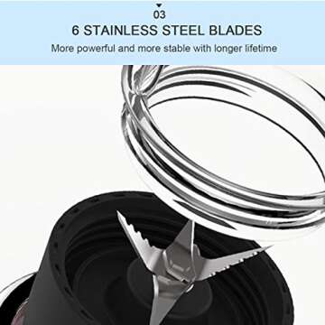 ECX Smoothie Blender Maker, Personal Blender for Shakes and Smoothies with 20.3 oz Tritan BPA-Free Travel Cup and Lid, Cream