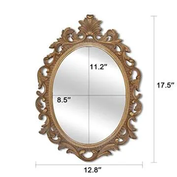 SIMON'S SHOP Oval Mirror Vintage Baroque Style Decor
