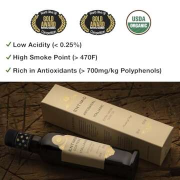 Entimio Cortese +700 mg/kg Polyphenol Rich Organic Extra Virgin Olive Oil, New 2024-2025 Early Harve...