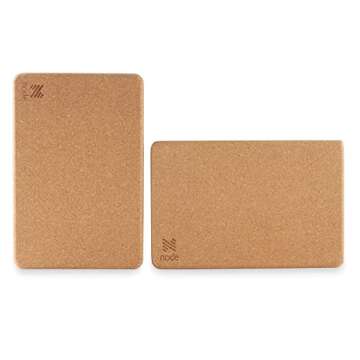 Cork Yoga Block (Set of 2) - Solid Natural Cork Exercise Brick - 9 x 6 x 4 Inches