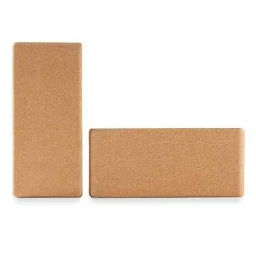 Cork Yoga Block (Set of 2) - Solid Natural Cork Exercise Brick - 9 x 6 x 4 Inches