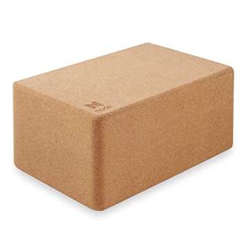 Cork Yoga Block (Set of 2) - Solid Natural Cork Exercise Brick - 9 x 6 x 4 Inches