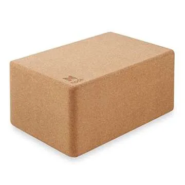 Cork Yoga Block (Set of 2) - Solid Natural Cork Exercise Brick - 9 x 6 x 4 Inches