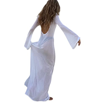 Stylish Backless Mesh Maxi Dress for Women Summer 2022