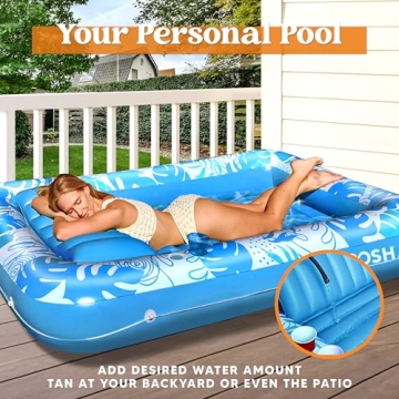 Sloosh Large Inflatable Tanning Pool Float for Adults