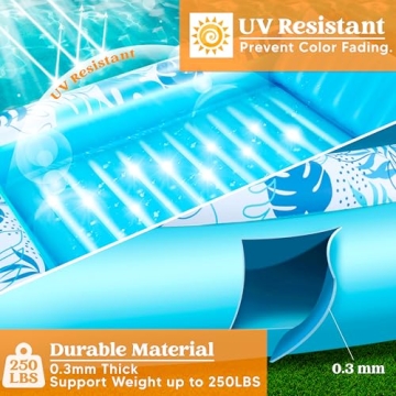 Sloosh Large Inflatable Tanning Pool Float for Adults