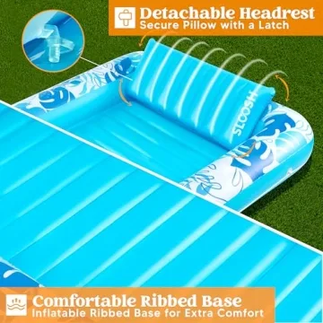 Sloosh Large Inflatable Tanning Pool Float for Adults