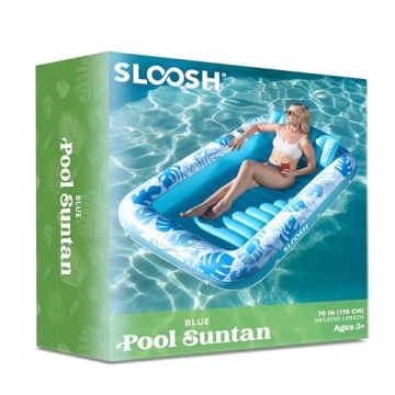 Sloosh Large Inflatable Tanning Pool Float for Adults