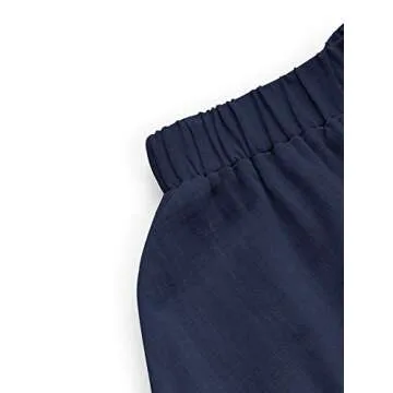SweatyRocks Women's Casual High Waist Pleated A-Line Midi Skirt with Pocket Navy Blue M