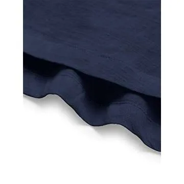 SweatyRocks Women's Casual High Waist Pleated A-Line Midi Skirt with Pocket Navy Blue M