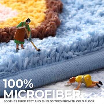 Tyrafry Bath Rug 16x24, Orange Tabby Cat, Soft Microfiber, Non-Slip, Absorbent, Machine Washable, Bathroom Mat