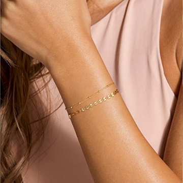 Dainty Layered Coin Bracelets for Elegance and Style
