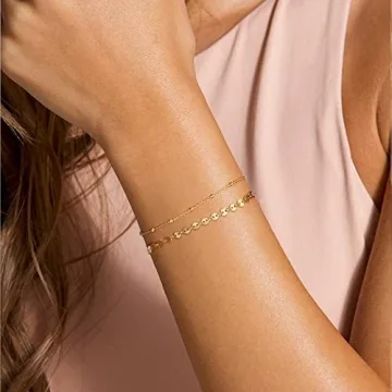 Dainty Layered Coin Bracelets for Elegance and Style
