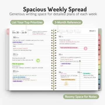 Forvencer 2025 Planner Weekly and Monthly, Jan - Dec 2025, Aesthetic Agenda Book Planner for Women, 8.3”x 6”Calender Planner with Spiral Bound, Month Tab, Flexible Cover for School, Office (A5,Beige)
