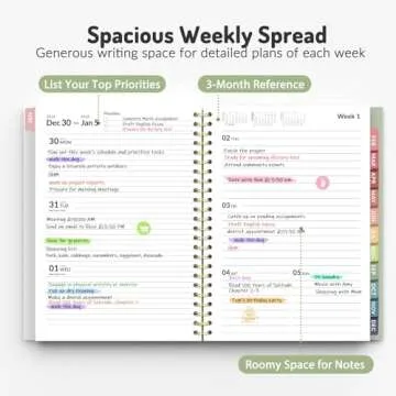 Forvencer 2025 Planner Weekly and Monthly, Jan - Dec 2025, Aesthetic Agenda Book Planner for Women, 8.3”x 6”Calender Planner with Spiral Bound, Month Tab, Flexible Cover for School, Office (A5,Beige)