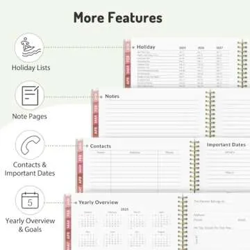 Forvencer 2025 Planner Weekly and Monthly, Jan - Dec 2025, Aesthetic Agenda Book Planner for Women, 8.3”x 6”Calender Planner with Spiral Bound, Month Tab, Flexible Cover for School, Office (A5,Beige)