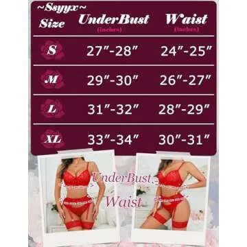 ssyyx Lingerie for Women,3 Piece Lace Lingerie Set Bra and Panty Sets with Garter Belt Babydoll Teddy Lingerie