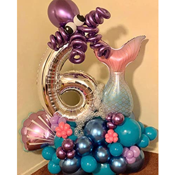 7pcs Mermaid Balloons for Girls' Birthday Party Decorations