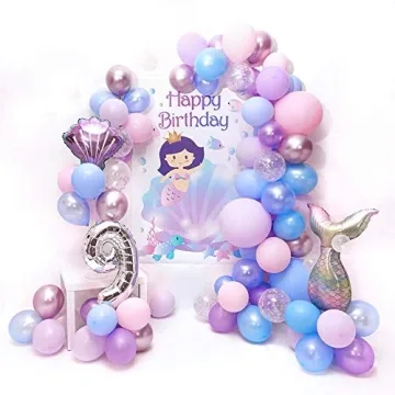 7pcs Mermaid Balloons for Girls' Birthday Party Decorations