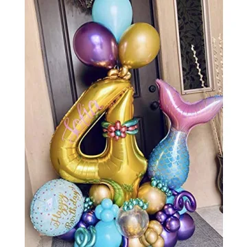 7pcs Mermaid Balloons for Girls' Birthday Party Decorations