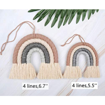 ZWA Handmade Macrame Rainbow Wall Art for Nurseries