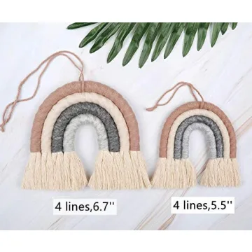ZWA Handmade Macrame Rainbow Wall Art for Nurseries