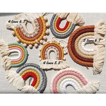 ZWA Handmade Macrame Rainbow Wall Art for Nurseries