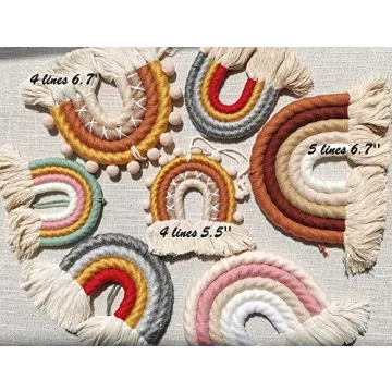 ZWA Handmade Macrame Rainbow Wall Art for Nurseries