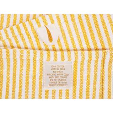 KAF Home Set of 4 Monaco Relaxed Casual Slubbed Kitchen Towel | 100% Cotton Dish Towel, 18 x 28 Inches | Soft and Absorbent Farmhouse Kitchen Towel | Set of 4 (Ochre)