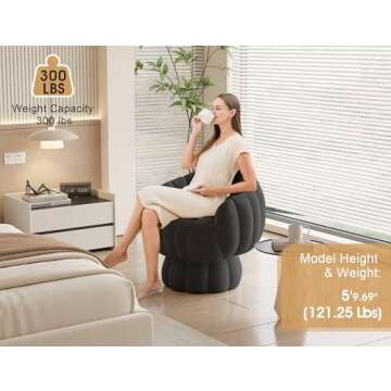 Mid Century Modern 360 Degree Swivel Accent Sofa Chair Set