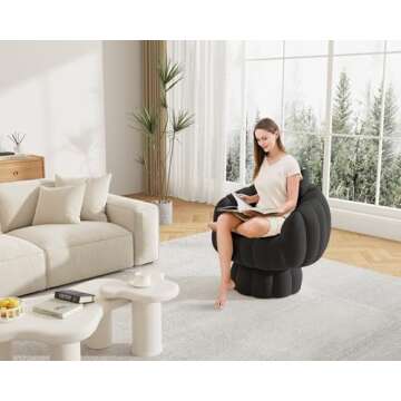 Mid Century Modern 360 Degree Swivel Accent Sofa Chair Set